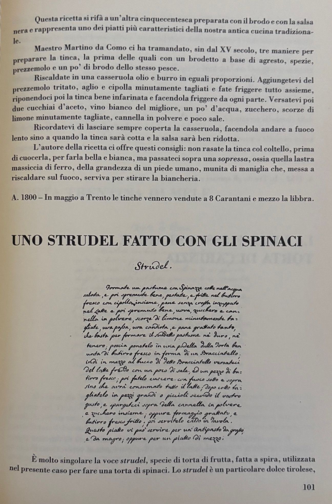 (Italian - Trentino) Aldo Bertoluzza. De Coquina: Cucina Trentina del Settecento