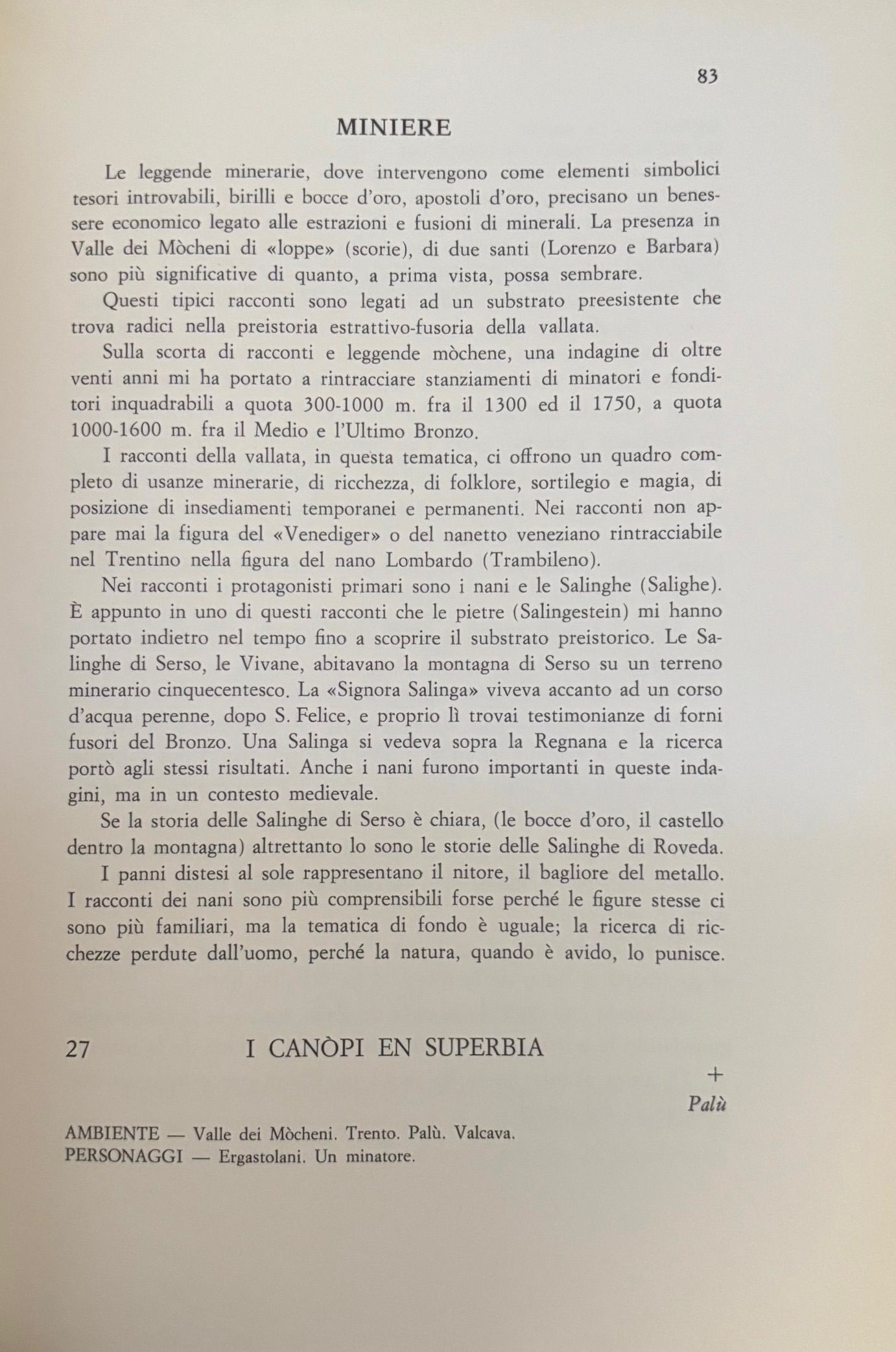(Italian - Trentina) Giuseppe Sebesta. Fiaba - Leggenda dell'alta Valle del Fersina e Carta d'Identita delle Figure di Fantasia