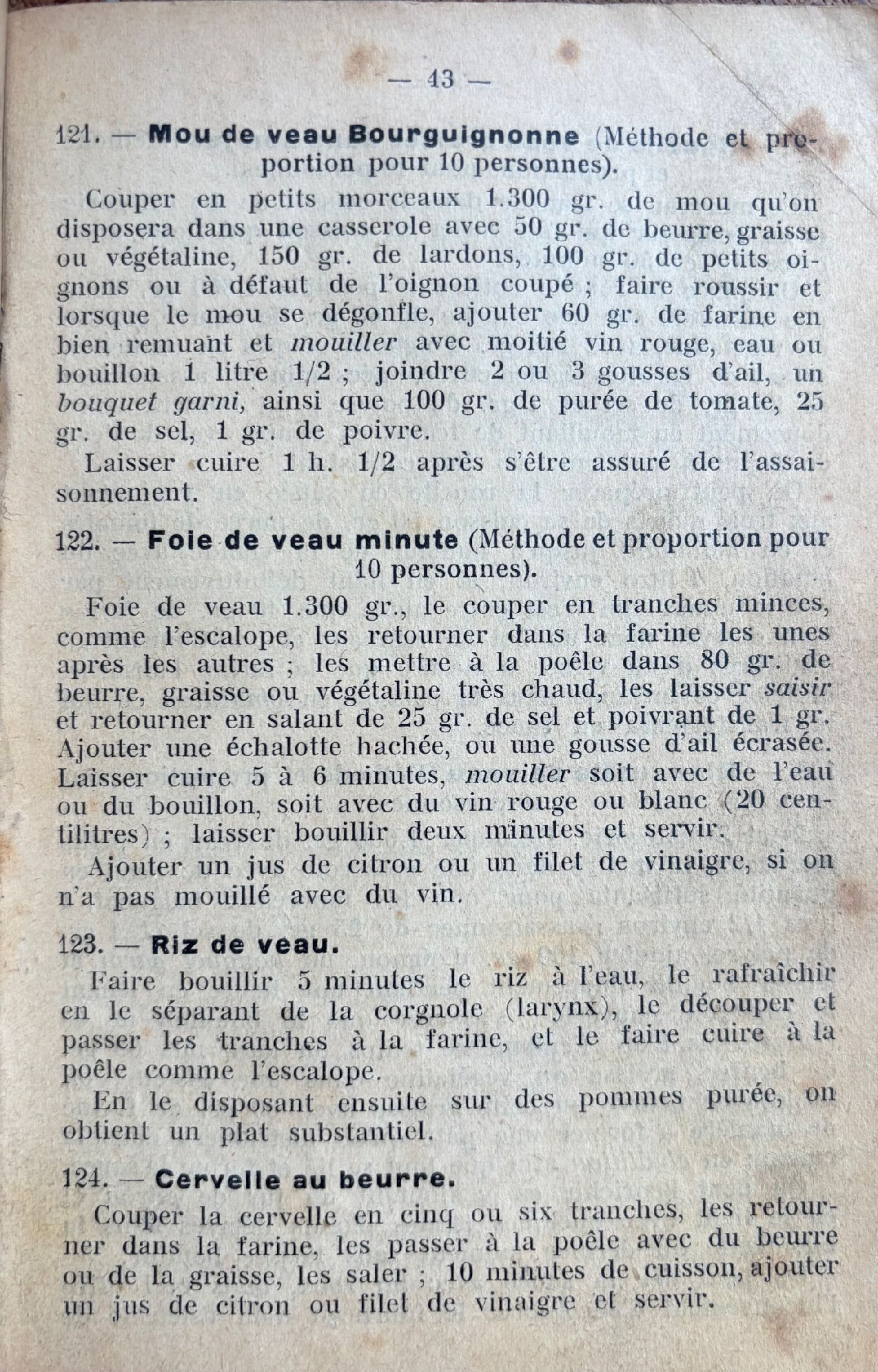 (WWI) Pierre Berger. Manuel de Cuisine: Guide resume pour la confection rapide des repas en plein air, avec des ailments de fortune