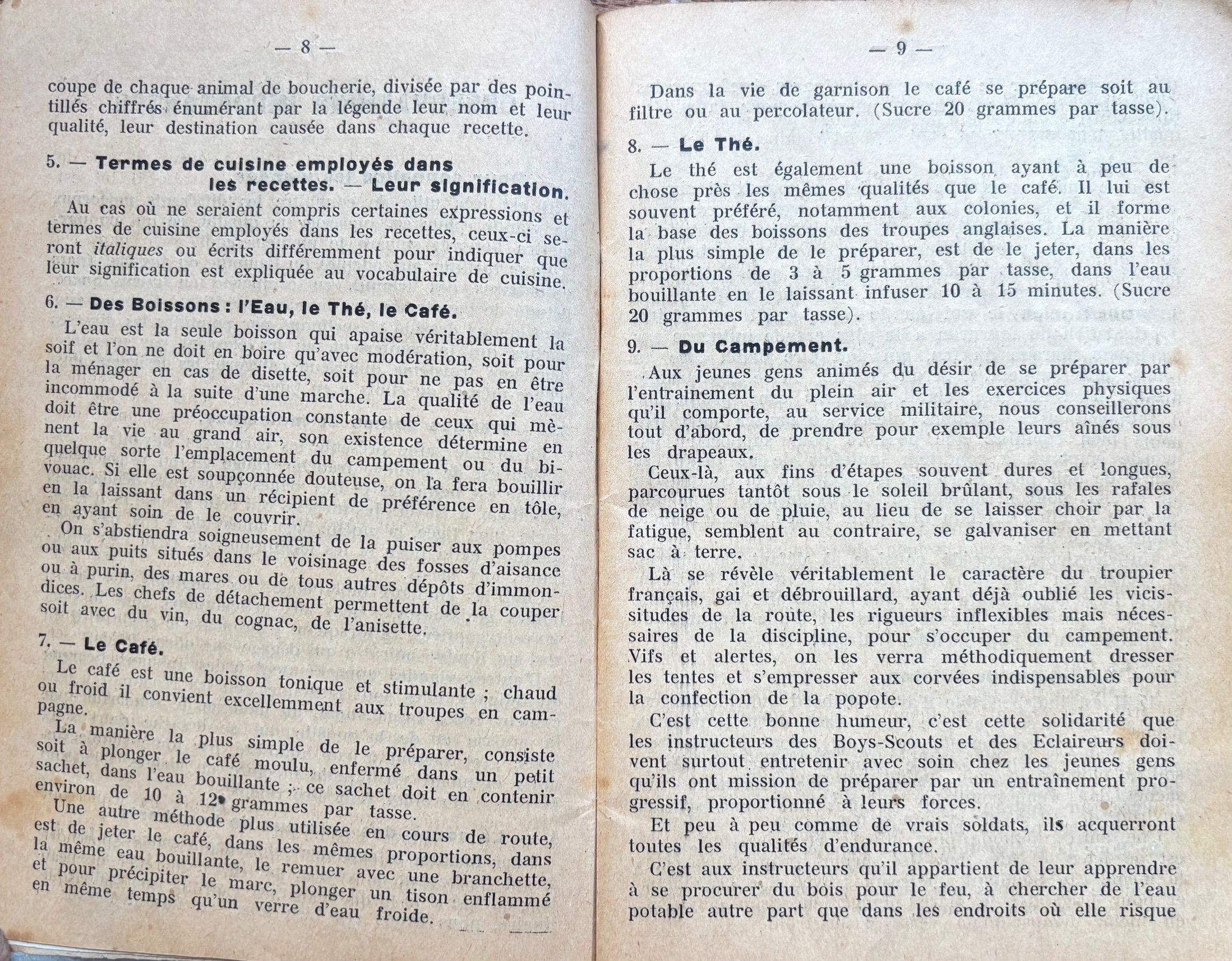 (WWI) Pierre Berger. Manuel de Cuisine: Guide resume pour la confection rapide des repas en plein air, avec des ailments de fortune