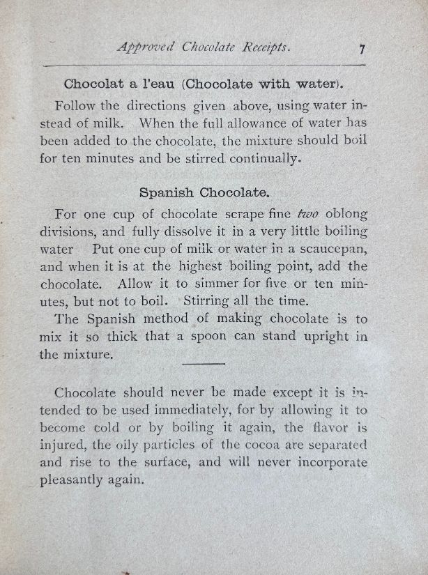 (Chocolate) Walter Baker & Co. Chocolate Receipts