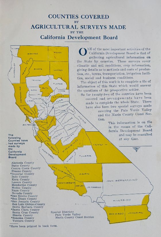 (*NEW ARRIVAL*) (California) California Development Board. California Resources and Possibilities: Annual Report