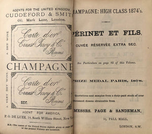(*NEW ARRIVAL*) (Champagne) Vizetelly, Henry. Facts About Champagne and Other Sparkling Wines, Collected During Numerous Visits to the Champagne and Other Viticultural Districts of France.