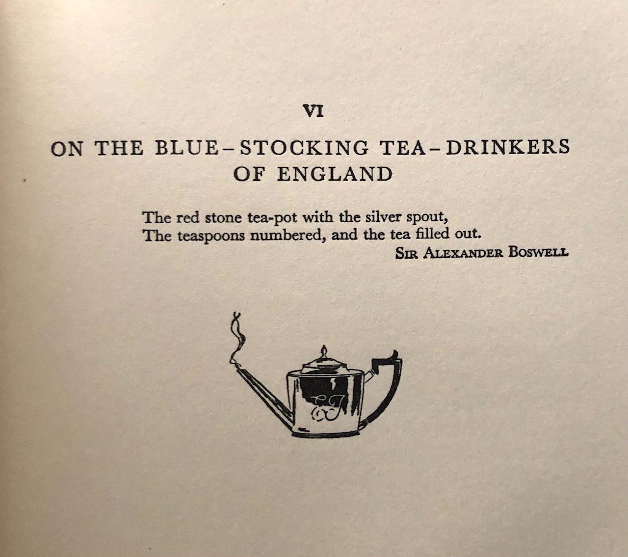 (Tea) Agnes Repplier. To Think of Tea!