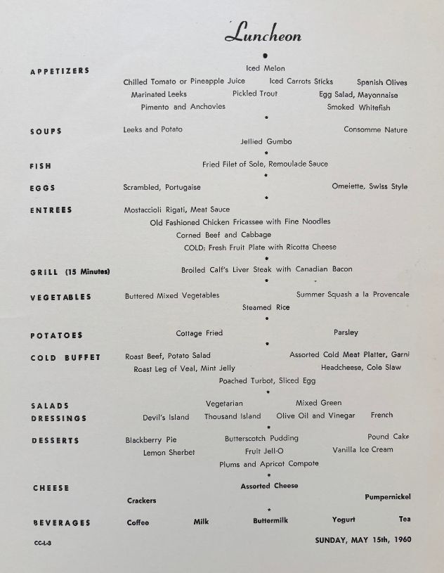 American Export Lines. Luncheon