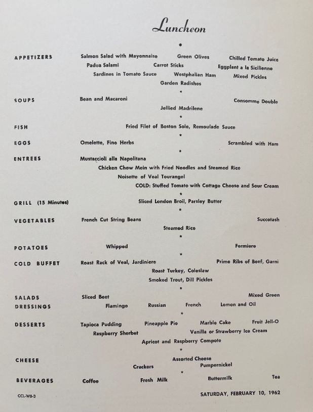 American Export Lines. Luncheon