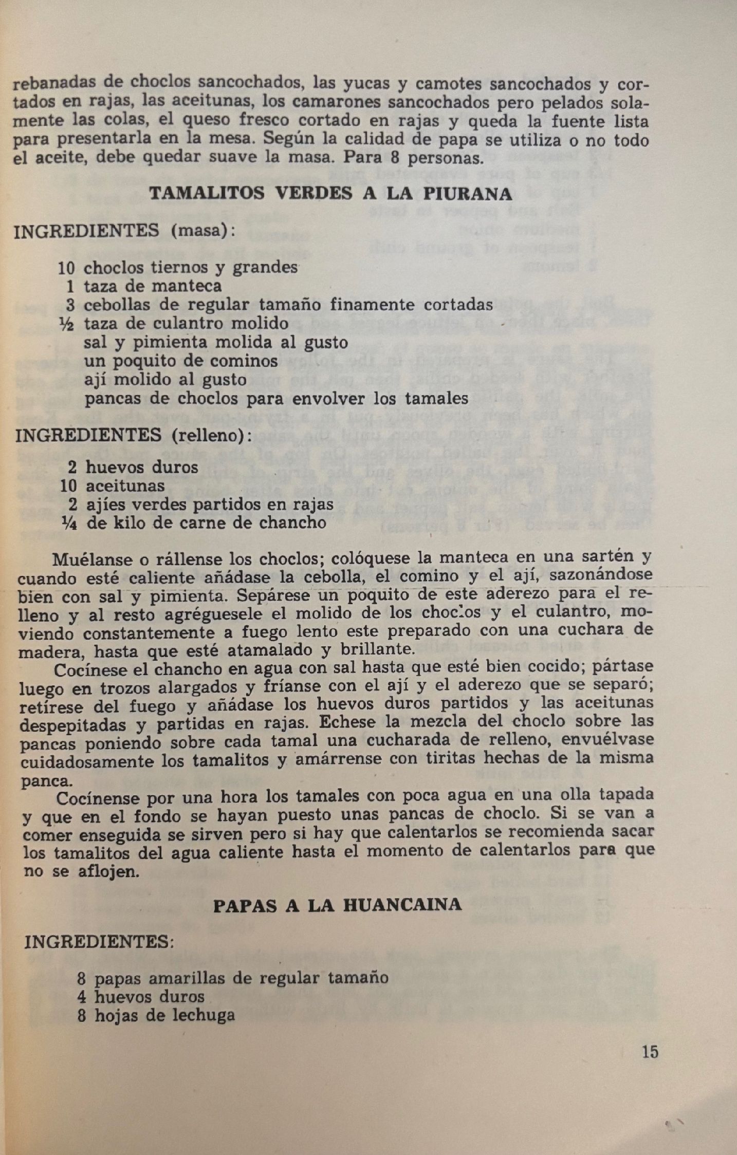 (Peruvian) Francisca Baylon. Comidas Criollas Peruanas/Peruvian Creole Food Cook Book