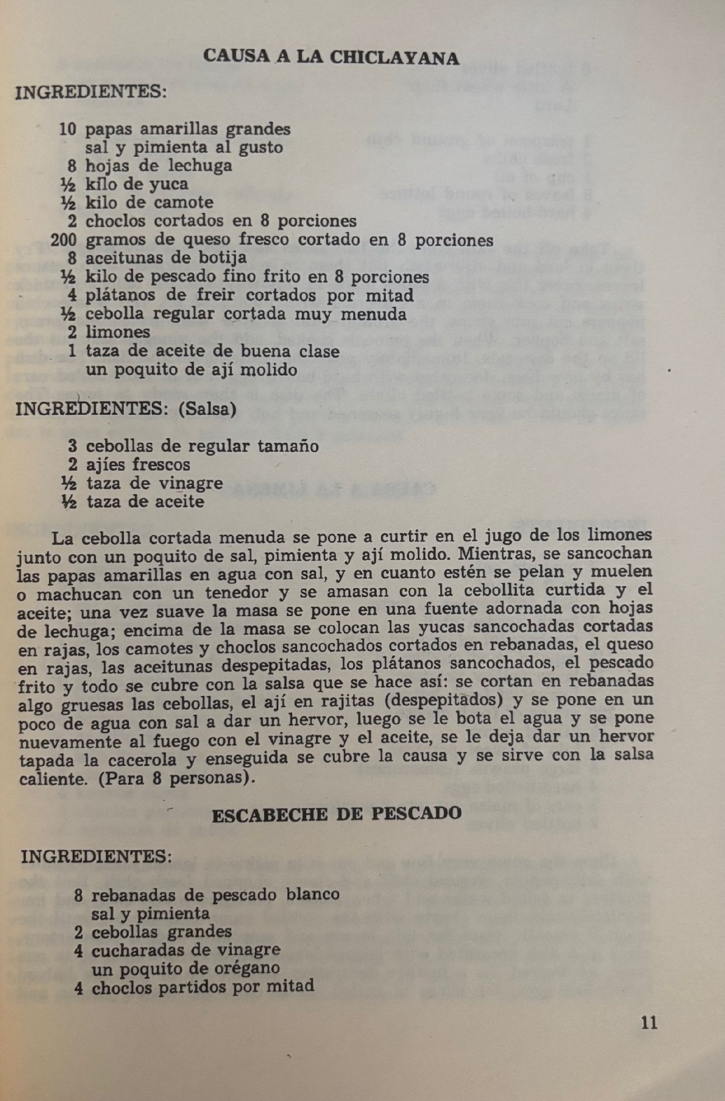 (Peruvian) Francisca Baylon. Comidas Criollas Peruanas/Peruvian Creole Food Cook Book