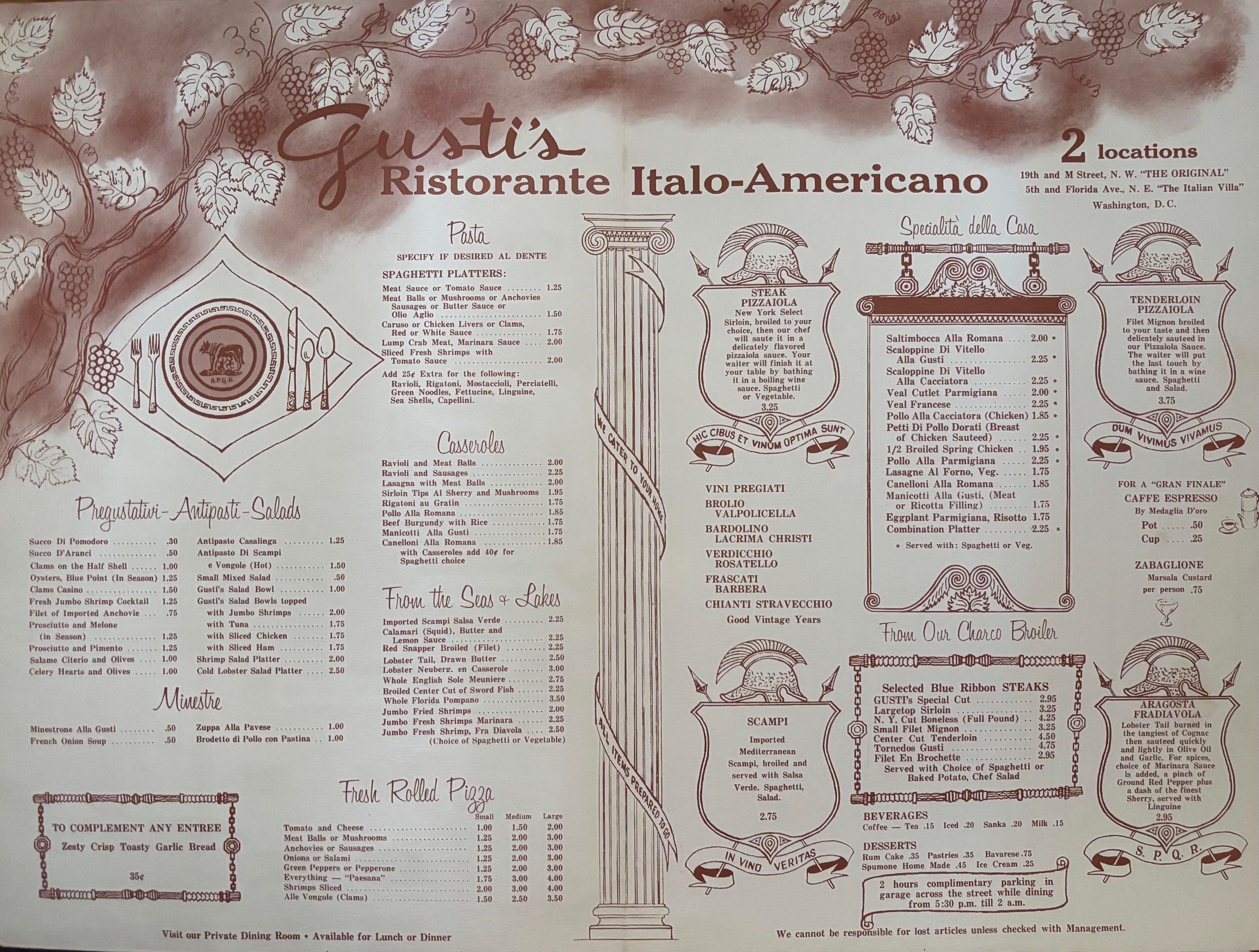 (*NEW ARRIVAL*) Gusti's Ristorante Italo-Americano