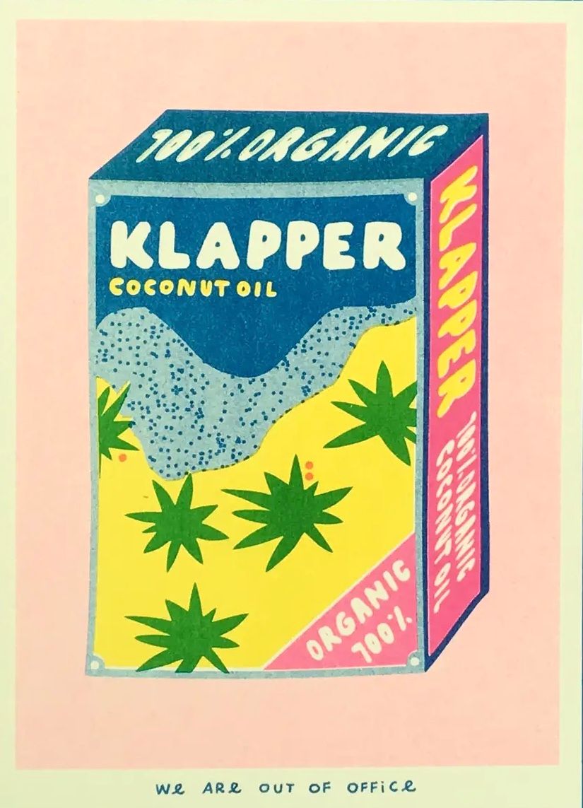 Risograph Print: Klapper Organic Coconut Oil