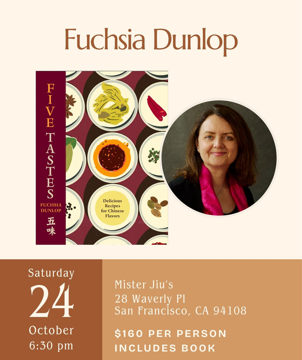 *OFF-SITE* Fuchsia Dunlop at Mister Jiu's • Five Tastes: Delicious Recipes for Chinese Flavors