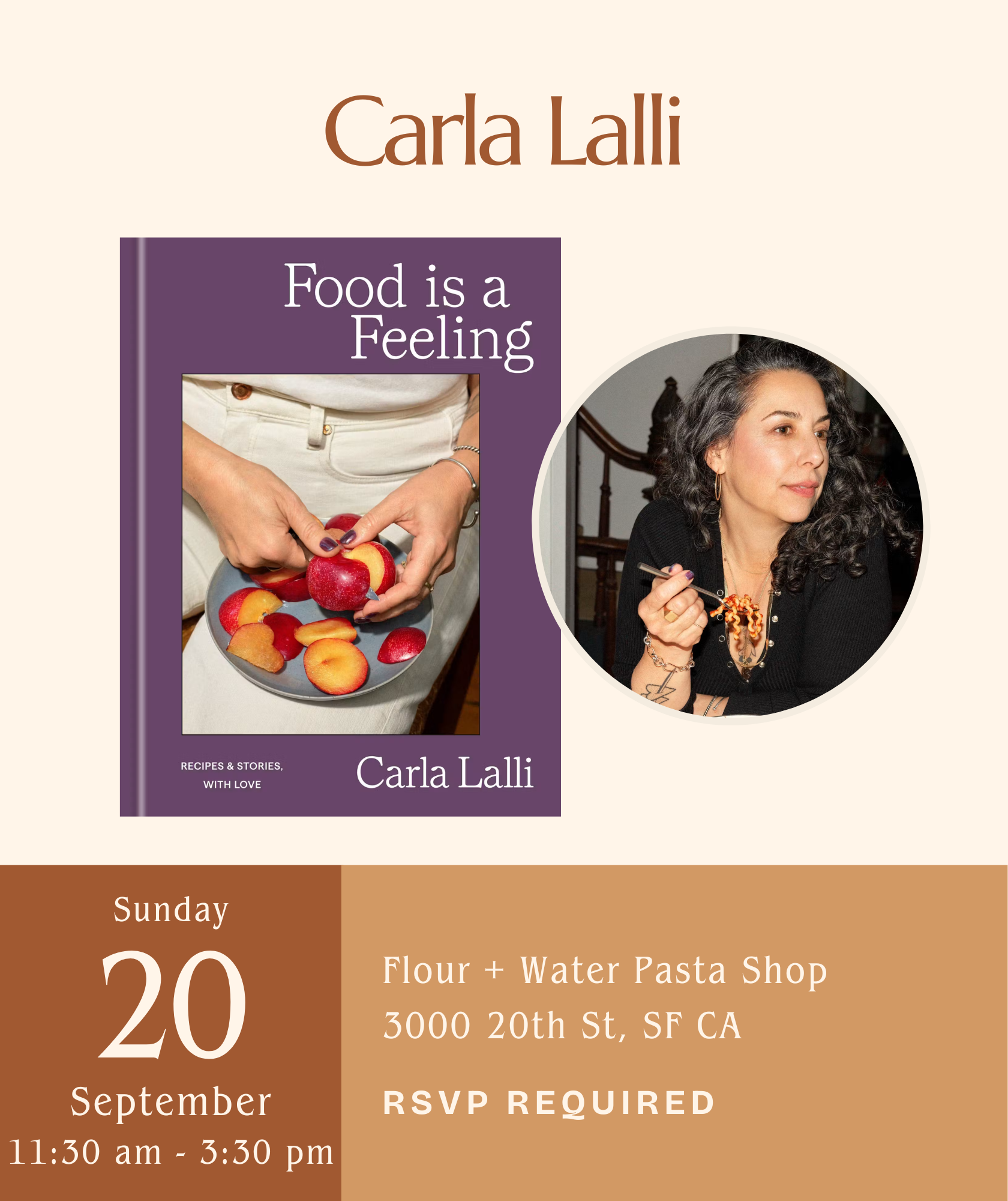 *OFFSITE* Carla Lalli at Flour + Water Pasta Shop