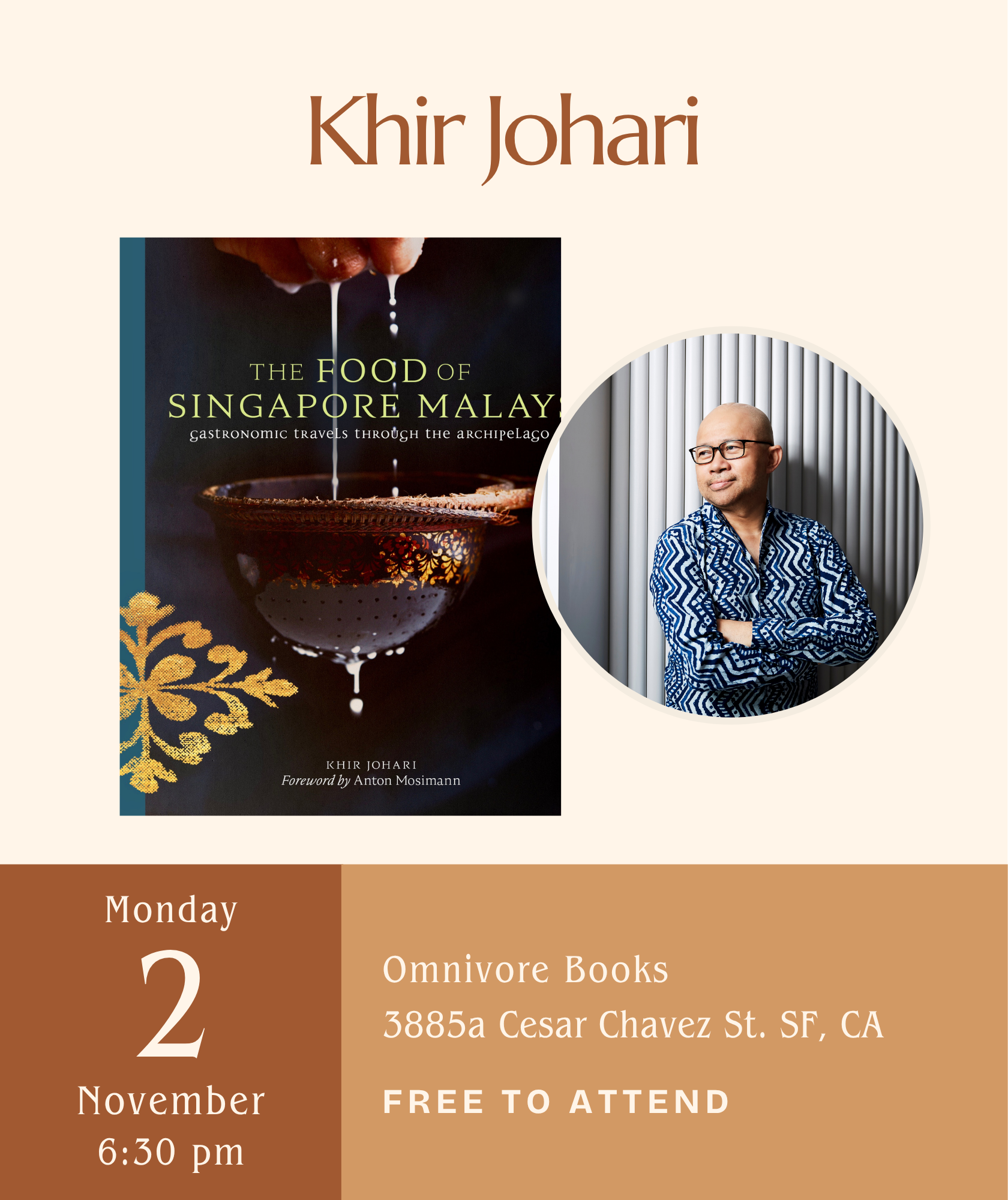 Khir Johari Author Talk • The Food of Singapore Malays: Gastronomic Travels Through the Archipelago
