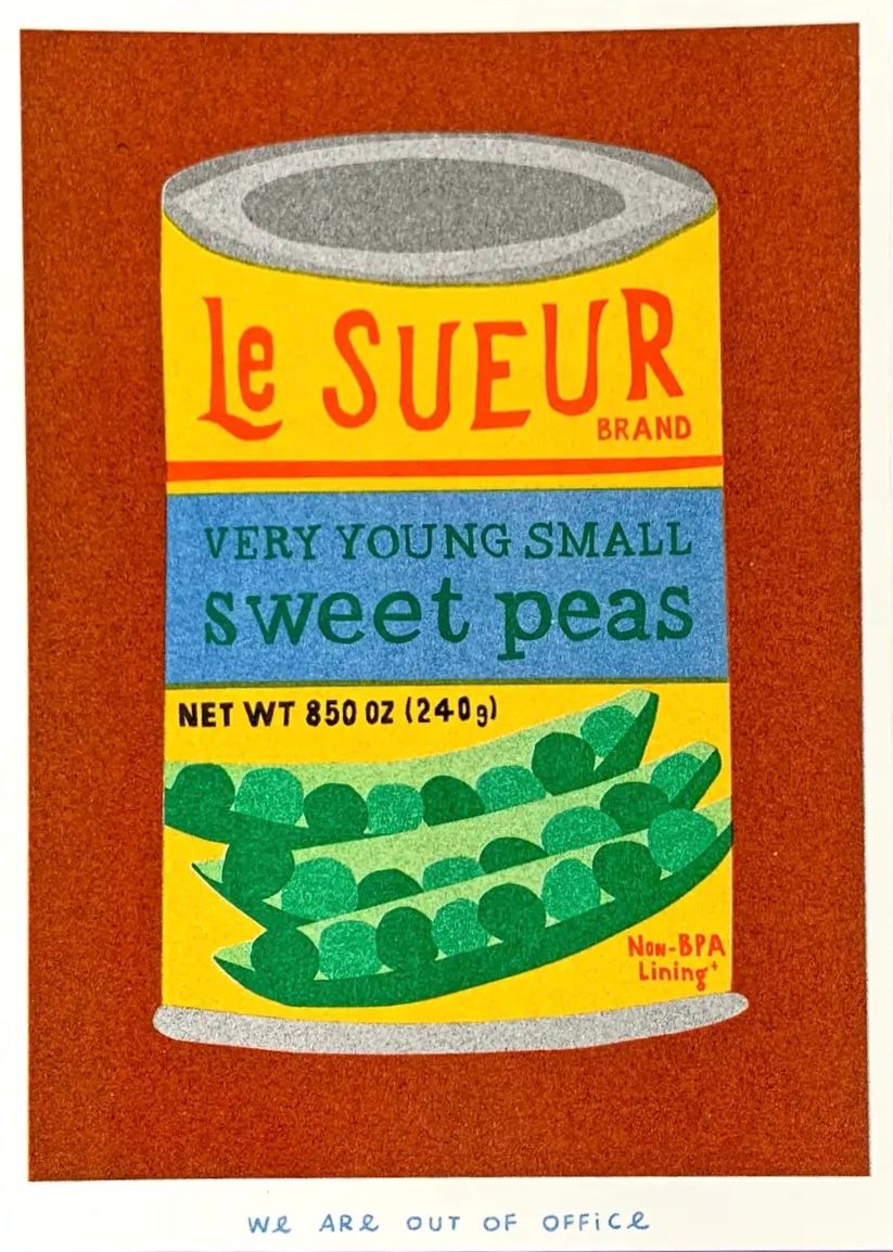 Risograph Print: Le Sueur - A Can of Sweet Peas