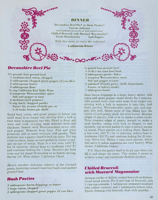 (Wine - California) Emily Chase. Wine Cookbook of Dinner Menus