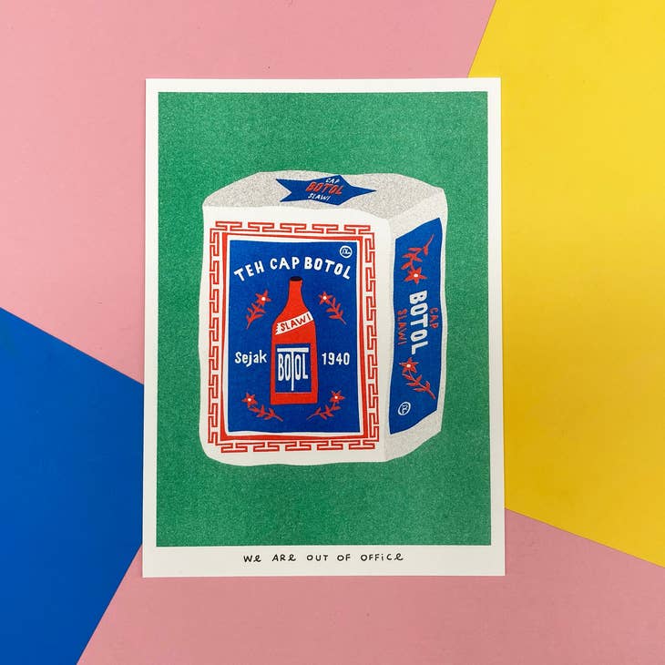 Risograph Print: A Package of Indonesian Jasmine Tea