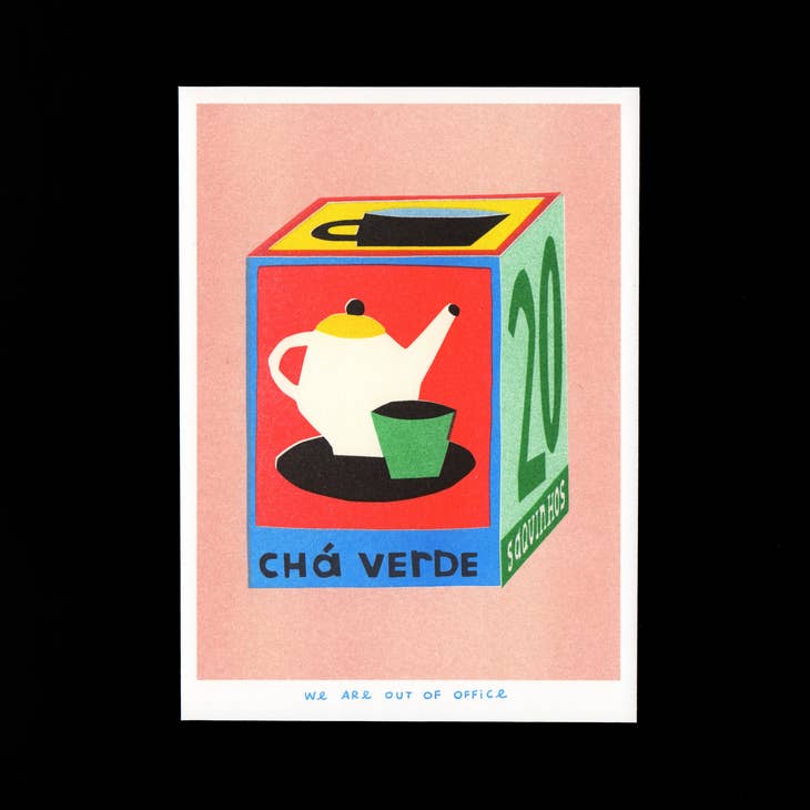 Risograph Print: A Box of 20 Bags of Tea - Cha Verde