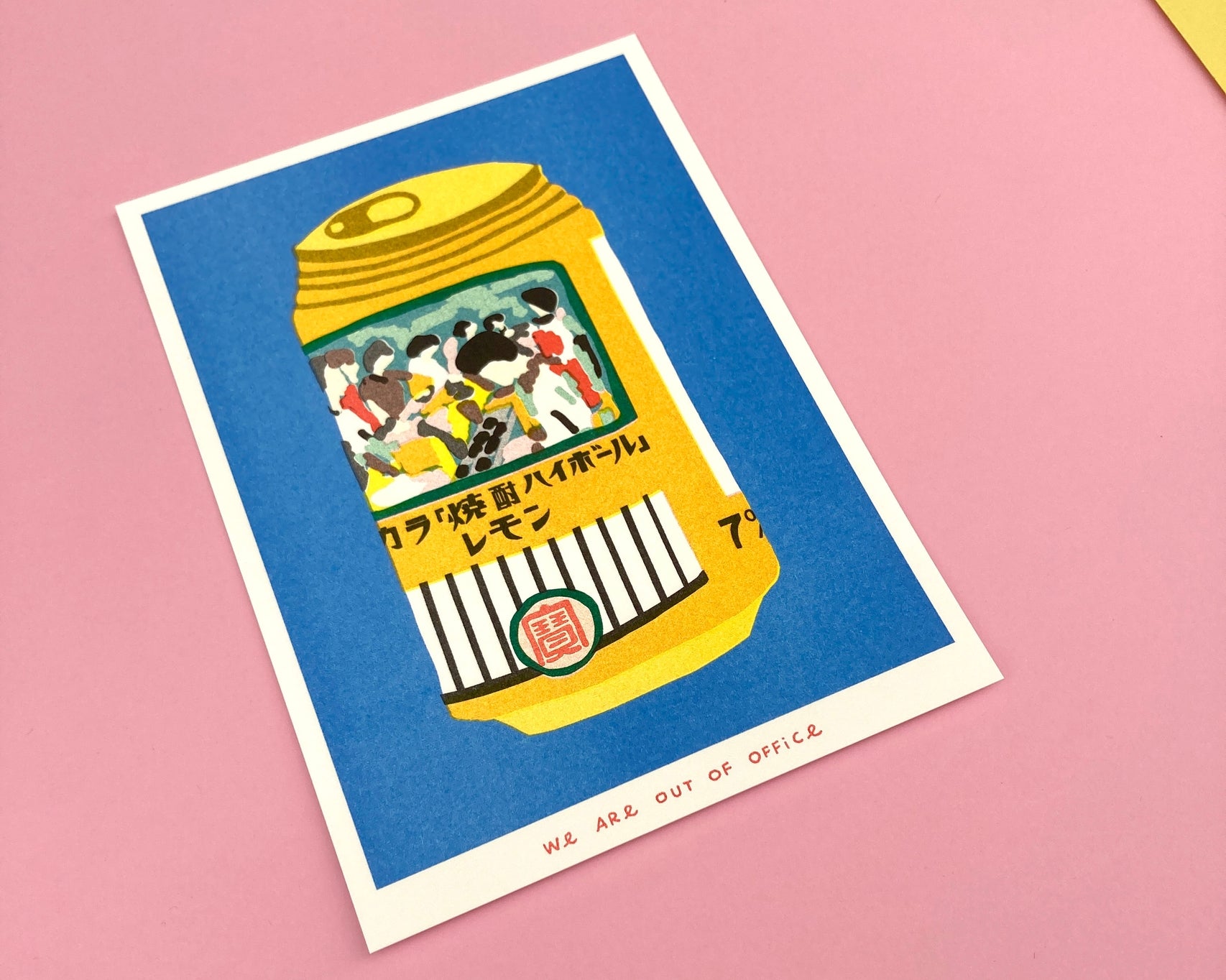 Risograph Print: A Can of Chuhai