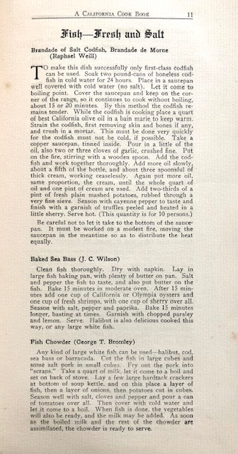 (California) Williamson, Sarah. California Cook Book.