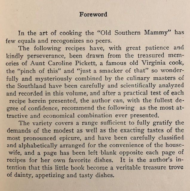 (Southern - African American) McKinney, Emma & William. Aunt Caroline's Dixieland Recipes: A Rare Collection of Choice Southern Dishes.