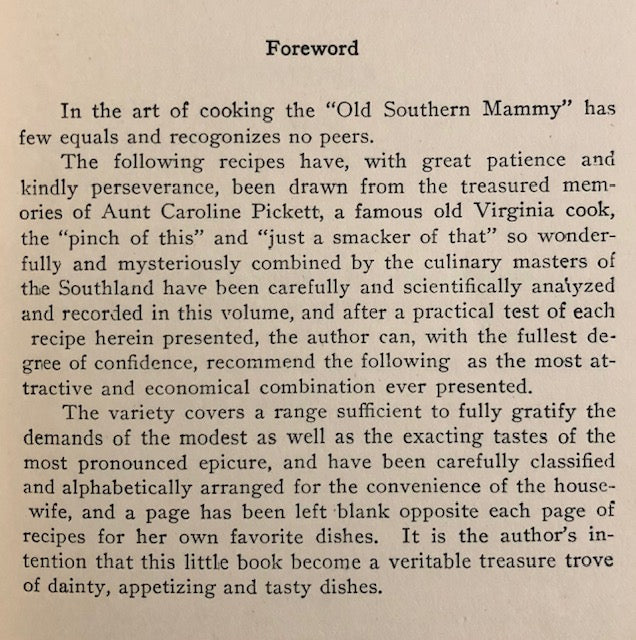 (Southern - African American) McKinney, Emma & William. Aunt Caroline's Dixieland Recipes: A Rare Collection of Choice Southern Dishes.