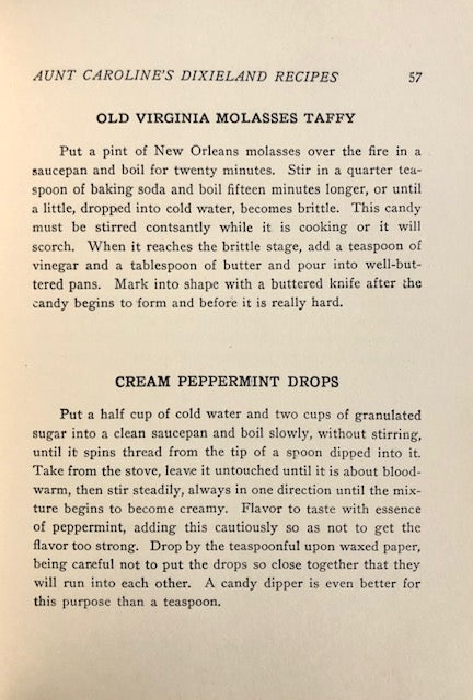 (Southern - African American) McKinney, Emma & William. Aunt Caroline's Dixieland Recipes: A Rare Collection of Choice Southern Dishes.