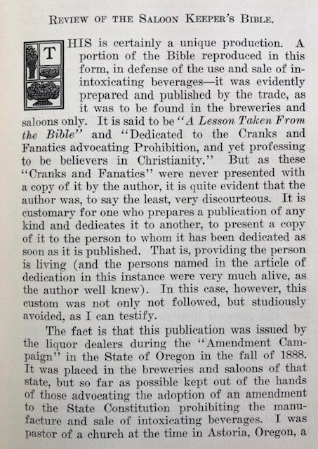 (Temperance) Rev. Orin B. Whitmore. Bible Wines vs. the Saloon Keeper's Bible: A Study of the Two-Wine Theory of the Scriptures and an arraignment of the argument for Biblical sanction of the use of Intoxicants.