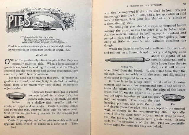 (California - Vegetarian) Colcord, Mrs. Anna L.  A Friend in the Kitchen: or What to Cook and How to Cook It.