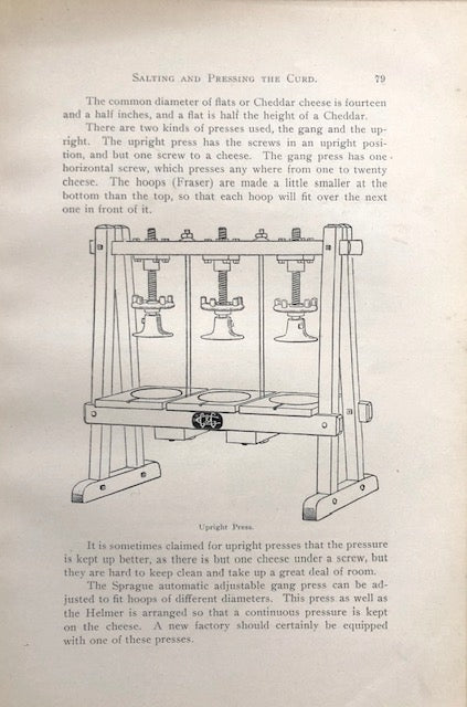 (Cheese) Decker, John W. Cheese Making. Cheddar. Swiss. Brick. Limburger. Edam. Cottage.