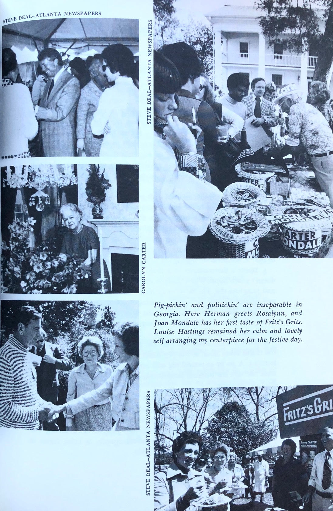 (Outdoors) Betty Talmadge with Jean Robitscher & Carolyn Carter. How to Cook a Pig and Other Back-to-the-Farm Recipes. Foreword by Rosalynn Carter.