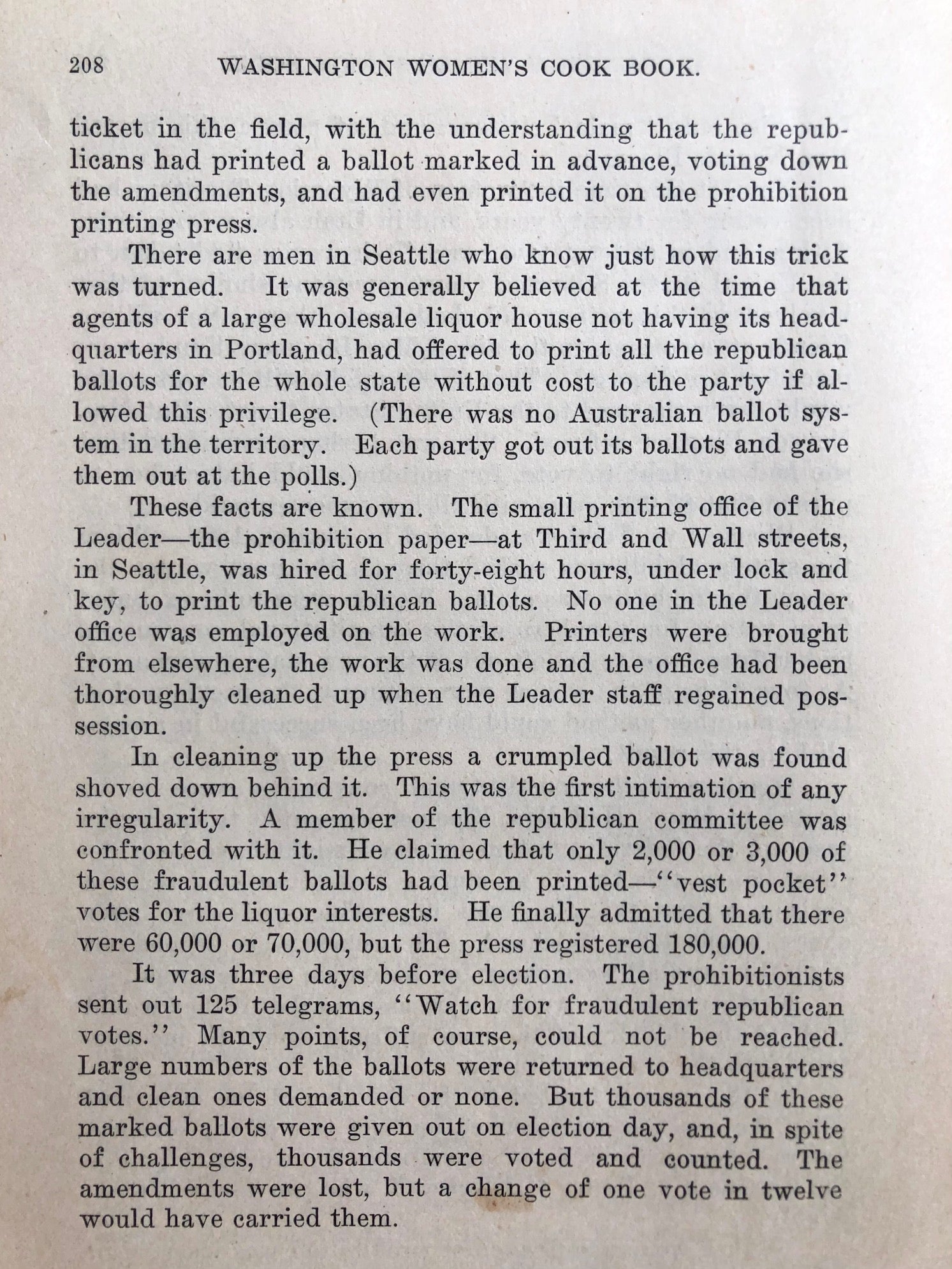 (Suffrage) [Linda Deziah Jennings]. Washington Women's Cook Book.