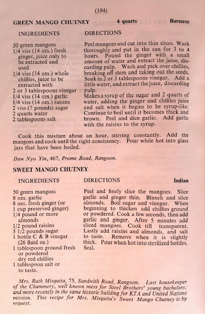 (Burmese) Woman's Society of Christian Service. Rangoon International Cook Book.