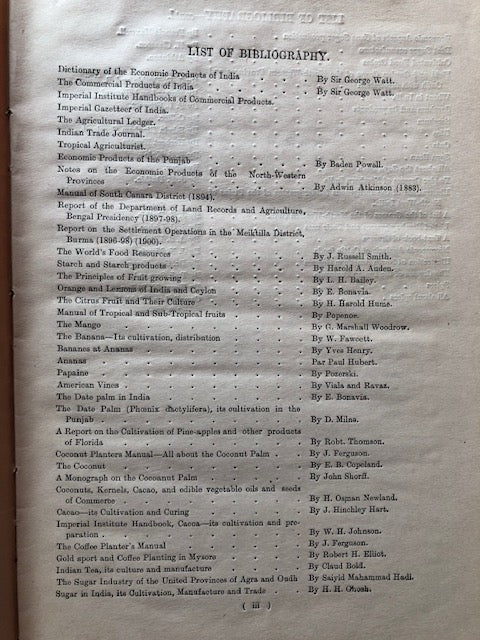 (Indian) S.N. Bal.  Catalogue of Food, Spice and Fodder Plant Exhibits in the Industrial Section of the Indian Museum.
