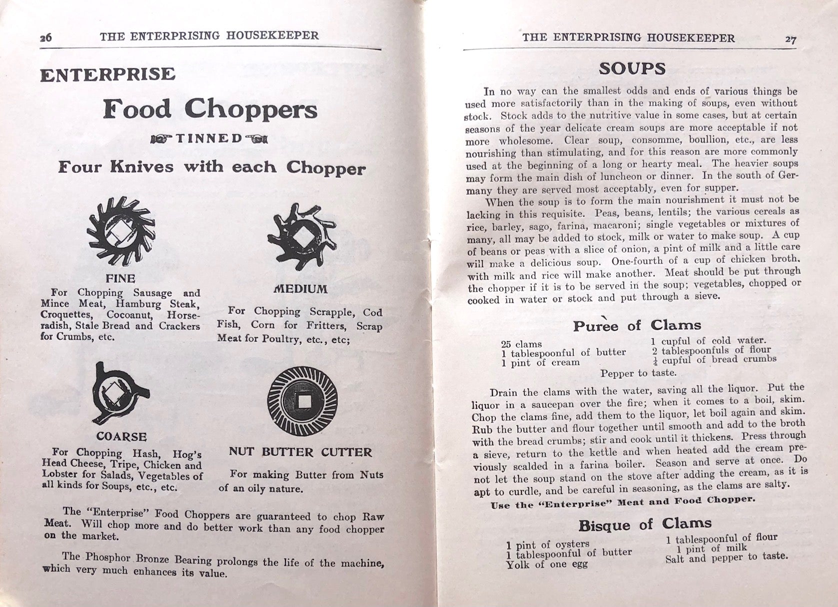 (Booklet) Helen Louise Johnson. The Enterprising Housekeeper: Suggestions for Breakfast, Luncheon and Supper.