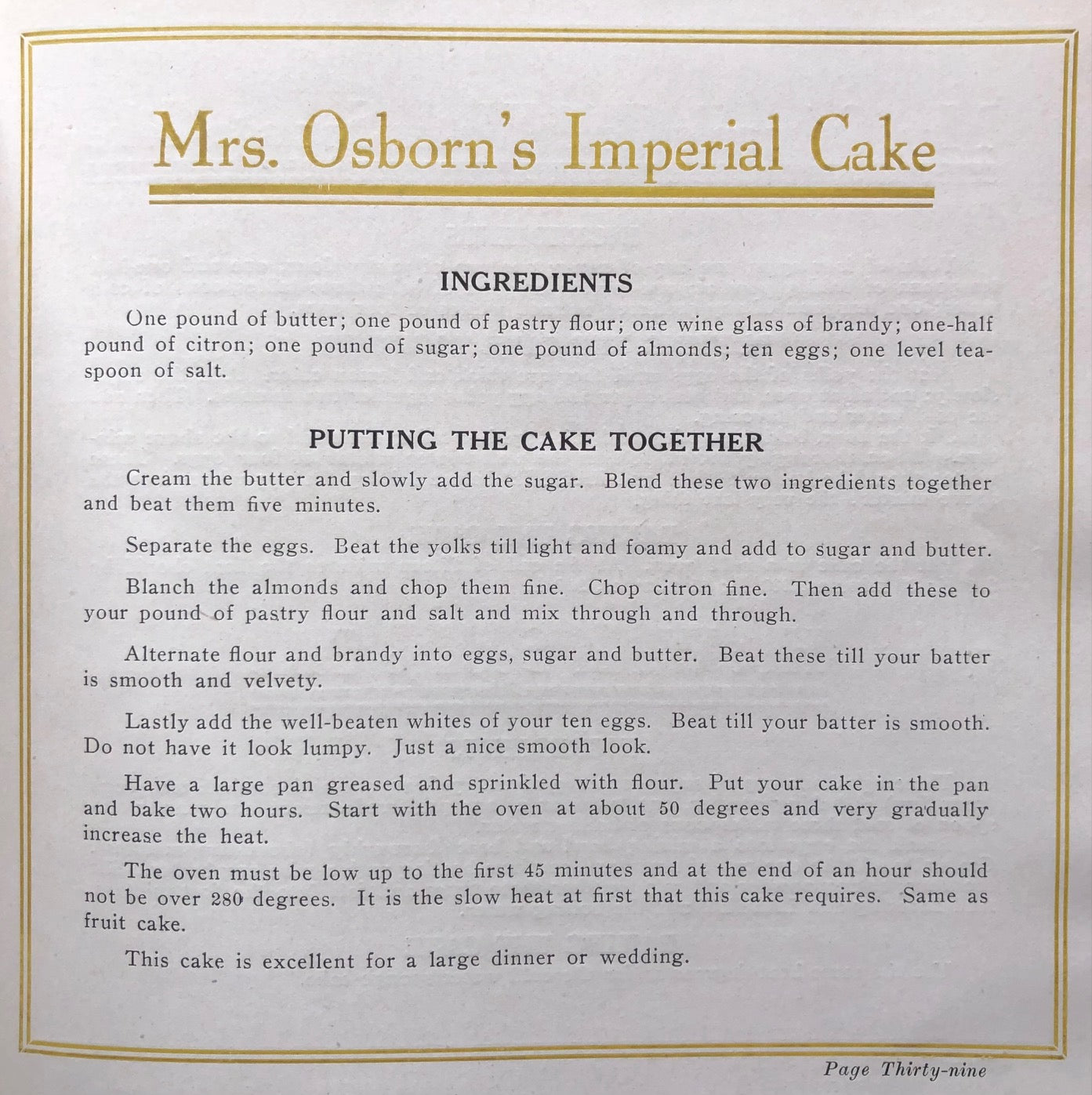 (Pastry) Osborn, Mrs. Grace. Cakes of Quality: How to Make Them.