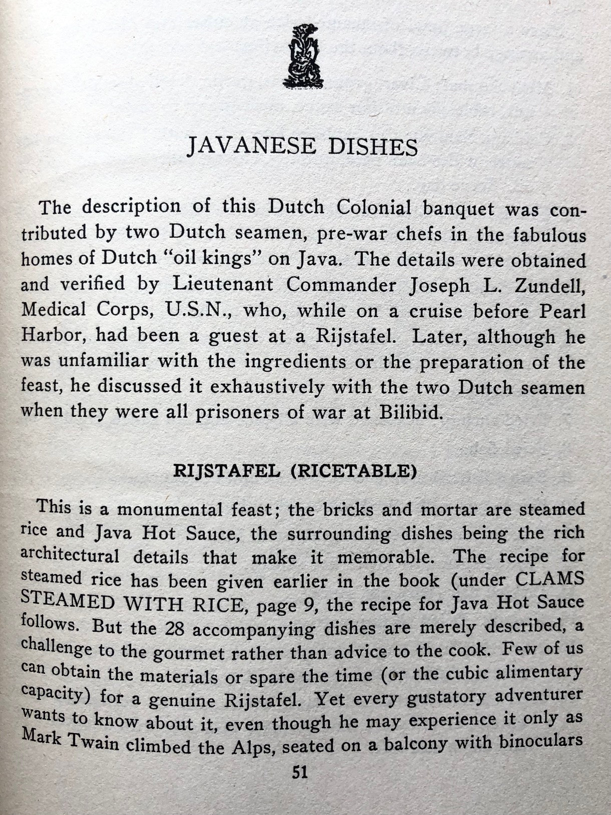 (WWII) Co. Halstead C. Fowler & Dorothy Wagner. Recipes Out of Bilibid.
