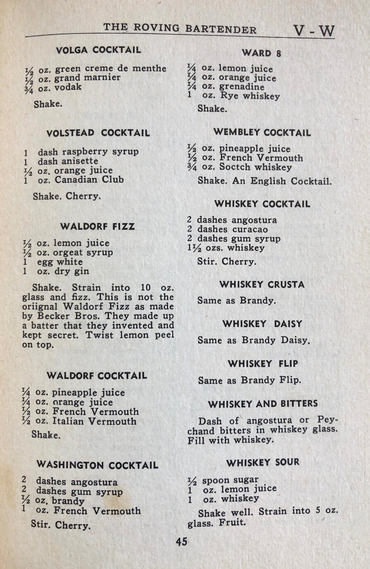 (Cocktails) Bill Kelly. The Roving Bartender: Two Hemisphere Drinks for Home and Bar.