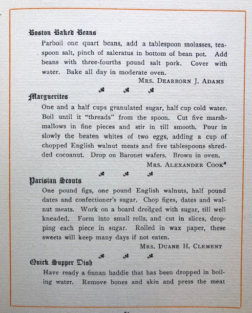 (New England) Mrs. Francis Jarvis Patten.  Our New England Family Recipes.