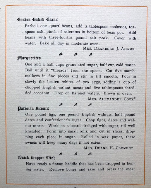 (New England) Mrs. Francis Jarvis Patten. Our New England Family Recipes.