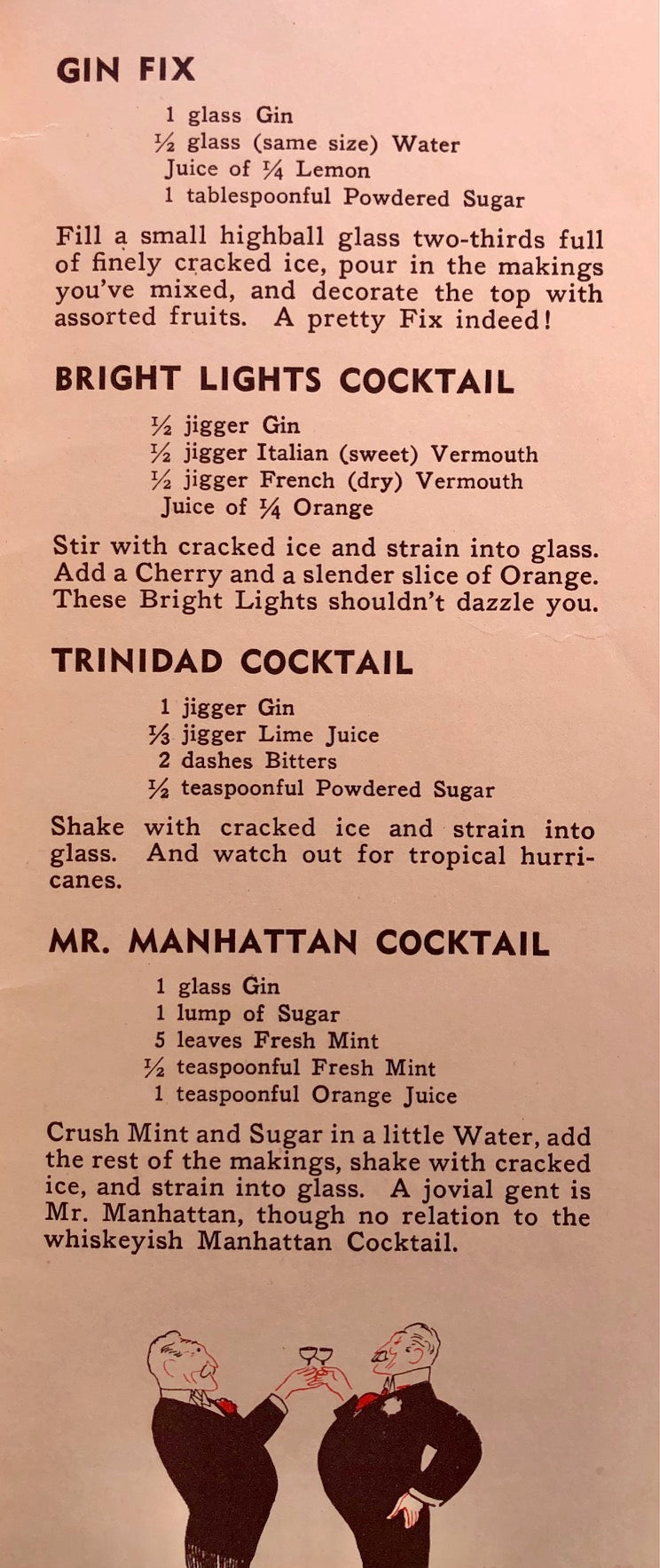 (Cocktails) Cocktails Recommended by Calvert.