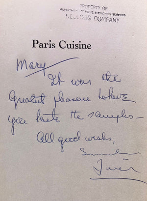 (*NEW ARRIVAL*) (Food Writing) Beard, James & Alexander Watt. Paris Cuisine. SIGNED!