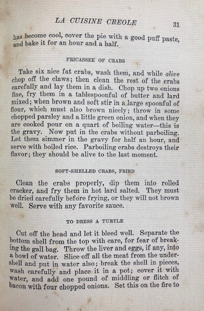 La Cuisine Creole: A Collection of Culinary Recipes, From Leading Chefs and Noted Creole Housewives, Who Have Made New Orleans Famous for its Cuisine (Hearn, Lafcadio)