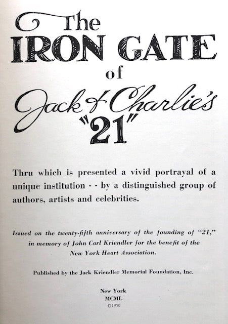 (Cocktails) The Iron Gate of Jack & Charlie's 21