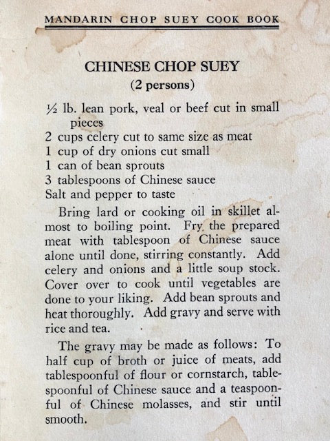 Mandarin and Chop Suey Cook Book (Notre Dame Scholarship Club)