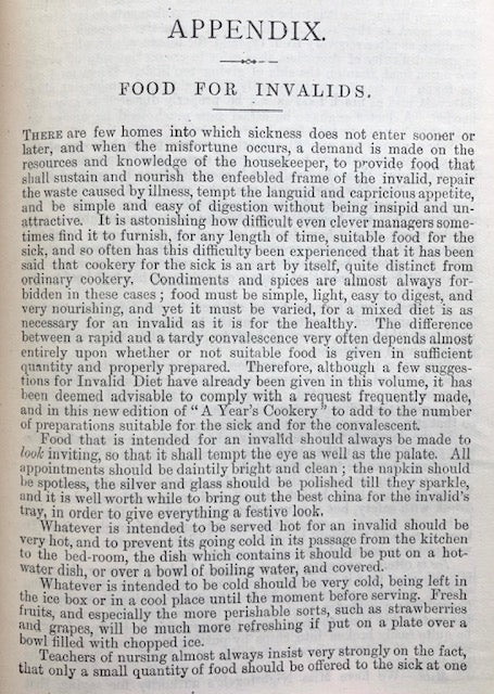 (Victorian) Phyllis Browne.  A Year's Cookery: Giving Dishes for Breakfast, Luncheon, and Dinner for Every Day of the Year.