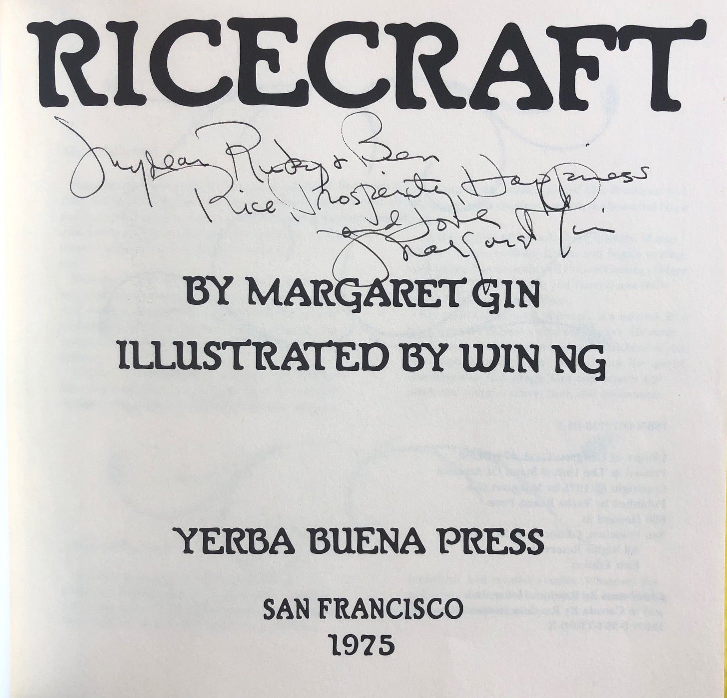 (Rice) Margaret Gin. Ricecraft. SIGNED!