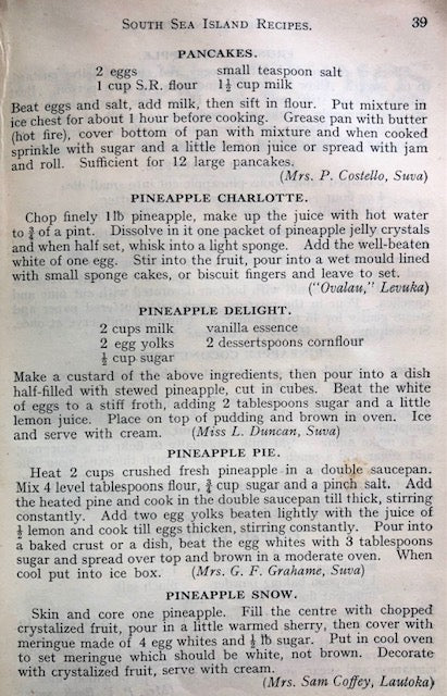 (Polynesia) Girl Guides' Association.  South Sea Island Recipes.