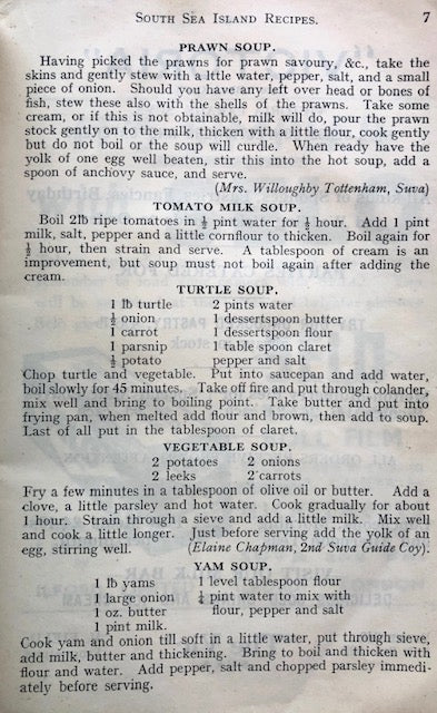 (Polynesia) Girl Guides' Association.  South Sea Island Recipes.