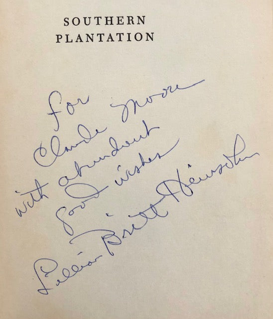 (Southern - Georgia) Heinsohn, Lillian Britt. Southern Plantation: The Story of Labrah, including Some of its Treasured Recipes. SIGNED.