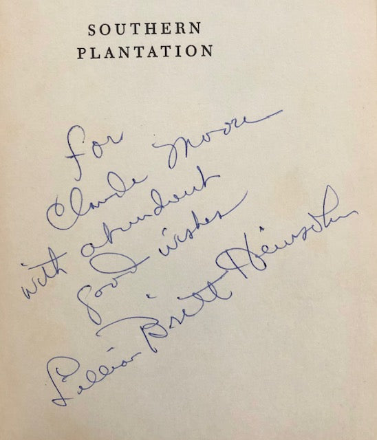 (Southern - Georgia) Heinsohn, Lillian Britt. Southern Plantation: The Story of Labrah, including Some of its Treasured Recipes. SIGNED.